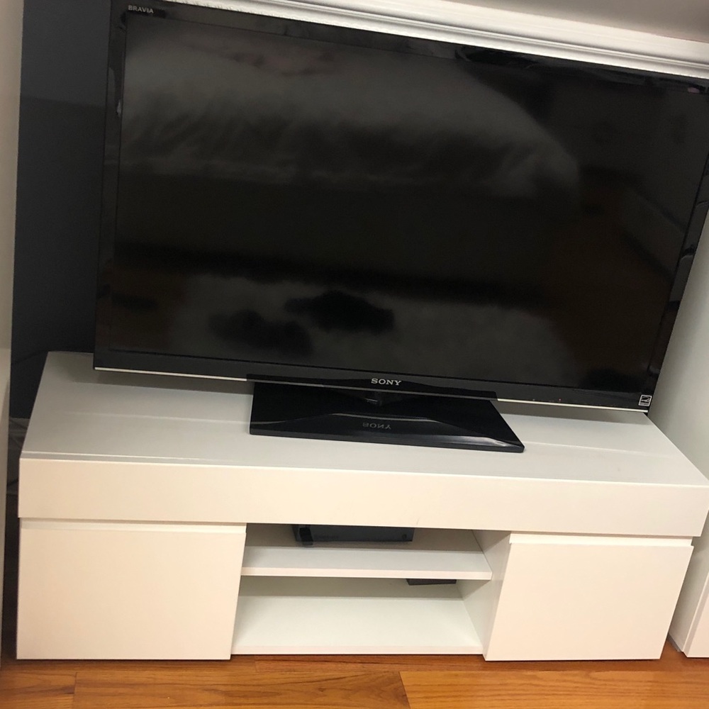 TV stand with shelves and mini closet